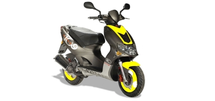 Erstazteile Kymco Super9 2t LC altes Modell Mattschwarz-Gelb