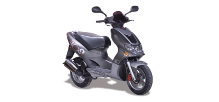 Erstazteile Kymco Super9 2t LC altes Modell Mattschwarz-Silber
