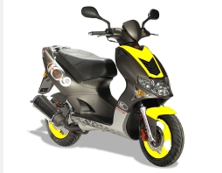 Erstazteile Kymco Super9 AC altes Modell Mattschwarz Gelb