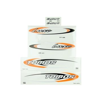 Aufklebersatz Tomos Luxe E-Start orange/schwarz 080092