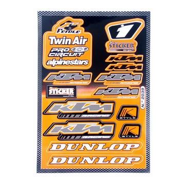 Aufkleberset Sponsor Dunlop/KTM/Twin Air Univ Orange Falko 982039 13-teilig