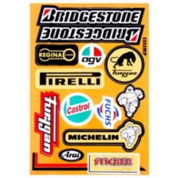 Aufkleber-Set Sponsor AGV/Arai/Bridgestone/Castrol/Pirelli/Regina 12-teilig Falko