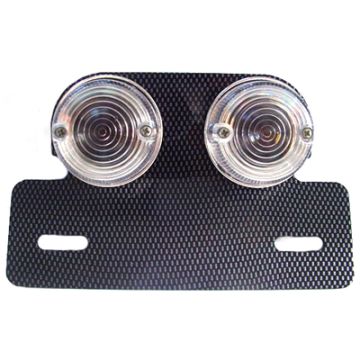 Rücklicht+ Kennzeichenhalter carbon/weiß DMP=ON