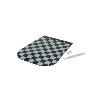 Schmutzfänger schwarz/weiß lackiert, 14,5 x 16,5 cm, universal, für Moped/Motorrad, mit Montageset
