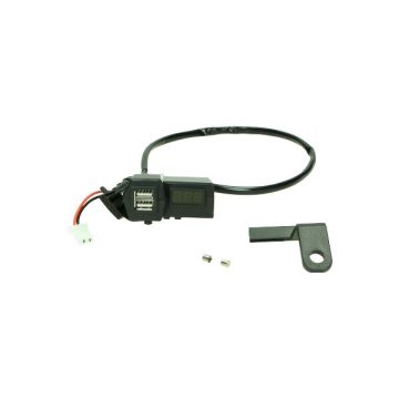 USB-Ladegerät 12V Universal 2 Ports mit Display Batteriespannungsmesser DMP