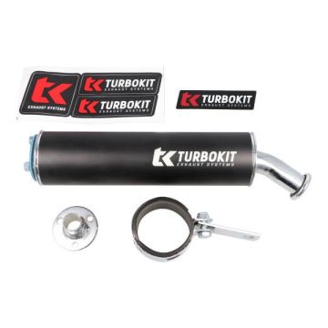 Endschalldämpfer Auspuff lose 3-Loch universal 60x225mm schwarz Turbo Kit