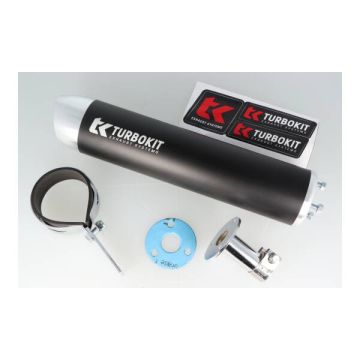Endschalldämpfer Auspuff lose 3-Loch universal 70x270mm schwarz Turbo Kit