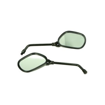 Spiegelset Universal glänzend schwarz oval kurz