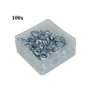 Mutter+Flansch m6 100 Stück