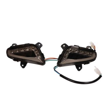 Blinker-LED-Set Audi Look Smoke mit Tagfahrlicht hinten Modell China LX Roller/VX/VX50S/Riva/Napoli/Benson/Touring/Toscana/Lux/VXL/RL/Azzuro/Rimini/Delphi/GTS DMP