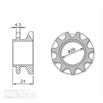Ritzel vorne PEUGEOT 103 SP/MVL 13 Zähne IGM