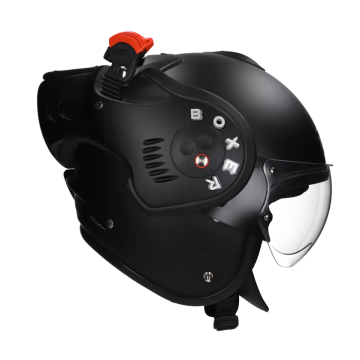 ROOF Boxer Alpha mattschwarzer Systemhelm