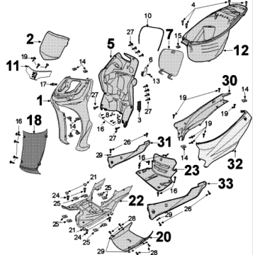 Beplating Peugeot Tweet 125 V E3 2013-2017ANTARTICA WHITE (K7)