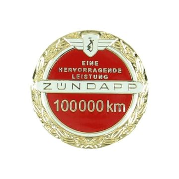 Aufkleber Zundapp Logo 100.000 km Jubiläum inkl. pin rot