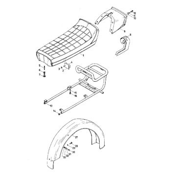 Buddyseat met achterkap drager spatbord  Kreidler