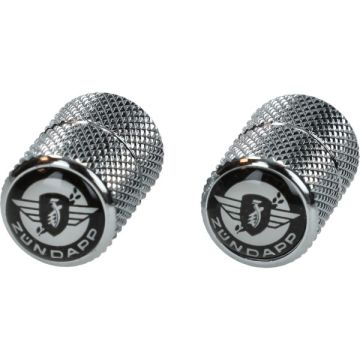 Ventilkappen-Set mit schwarz/weißem Logo Zündapp chrom