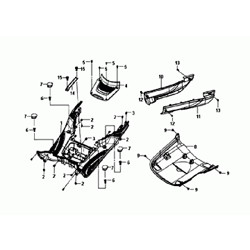 Fußplatte Rahmenabdeckung Sym Fiddle III mattblau (BU-295S)