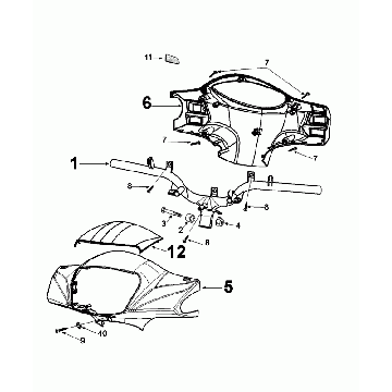 Lenker - Lenkerverkleidungen Peugeot Tweet Evo satin EisenGrau (S3)