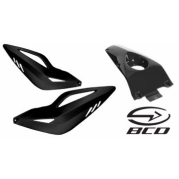 Seitenverkleidung/ Motorrad Scheibe Yamaha Aerox Xtreme + Sitzbezug schwarz coque00302 (3-teilig) links+rechts