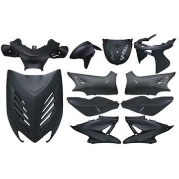 Verkleidungskit Yamaha Aerox ←2012 (YQ50/L/2-Takt)/MBK Nitro schwarz matt DMP 11-teilig