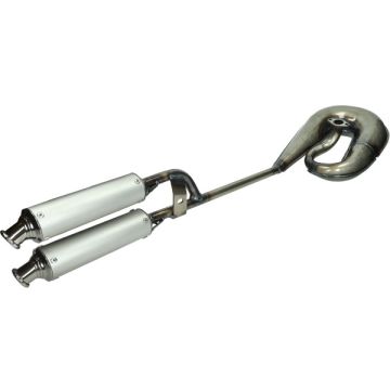 Auspuffkreis-Doppeldämpfer Puch Maxi klar/Aluminium Tecno