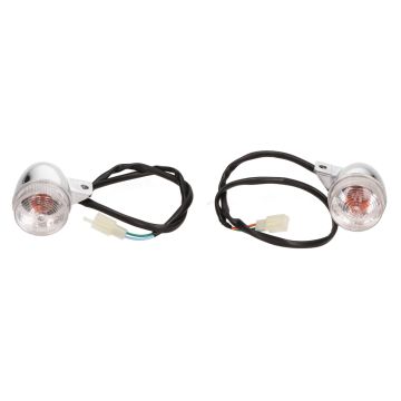 Blinker-Set links/rechts vorne chrom-transparentglas Modell China Retro/Classic/Bella/Torino/Roma/Custom/Borsalino/Junior/Classic/Firensa/RG/Sensa/Aurora