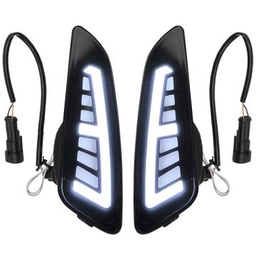 Blinker-Set -Power 1- LED Tube Sport (E-Prüfzeichen) für Vespa Primavera/Sprint — Smoke/Black Smoke — Vorderseite — Klarglas