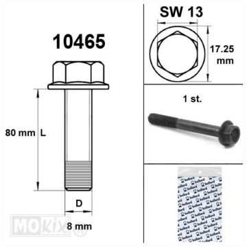 Flanschrahmenschrauben sw13 M8x80 schwarz (1 Stück)
