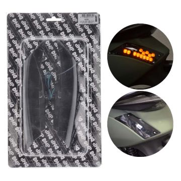 Blinker LED Set Piaggio Zip 2000→50cc 2/4-Takt Audi Look schwarz hinten DMP