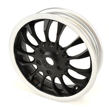 Vordere Felge 12 Zoll 14 Speichen Mattschwarz-Chromkante Vespa Sprint 50-125-150 2014-2021 605910M001 original