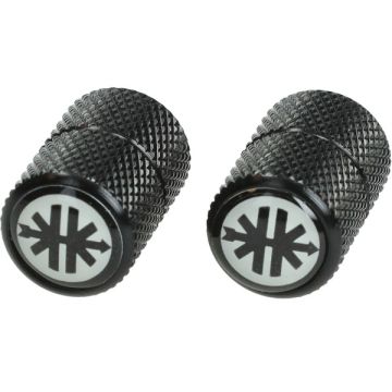 Ventilkappen-Set mit schwarz/weißem Kreidler-Logo schwarz