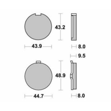 Bremsbelagsatz rund kreidler sbs 524hf