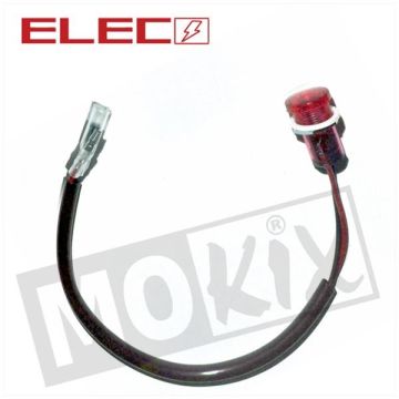 Kontrolllampe mit Kabel, 18 mm, 12 V, Rot