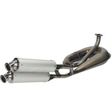 Auspuff Circuit Doppel­dämpfer Tomos A35 blank/Aluminium Tecno