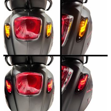 Blinker-Set Vespa Primavera/Sprint LED EVO 2.0 Semi Smoke Flow/Matrix hinten DMP