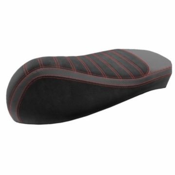 Sitzbankbezug -JN SEATS- Vespa GTS 125-250-300cc 2009→ schwarz/rote Nähte Alcantara