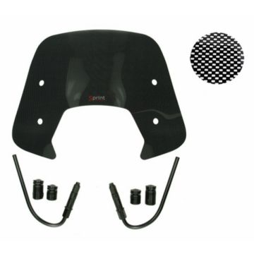 Windschutzscheibe klein/sport glans carbon Vespa Sprint 50-125-150 2014->