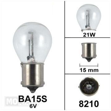 Glühlampe P21W BA15S 6V 21W-8210