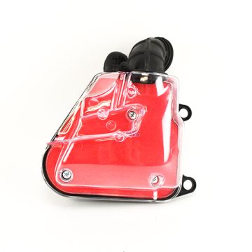 Komplette Luftfilterboxen Minarelli horizontaler 2-Takt-Motorblock transparent/transparent mit rotem Luftfilterset Komplett