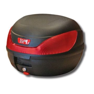 Topcase 32 Liter schwarz matt mit Schnellwechselplatte RR KXM (roter Reflektor)