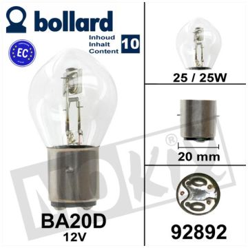 Birne BA20D 12 V 25/25 W CE Farbe (10)