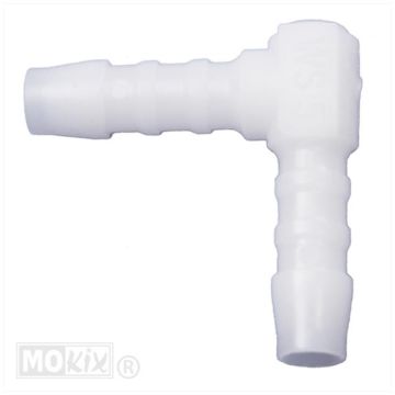 Benzinölschlauchanschluss 90 Grad abgewinkelt 5 mm weiß