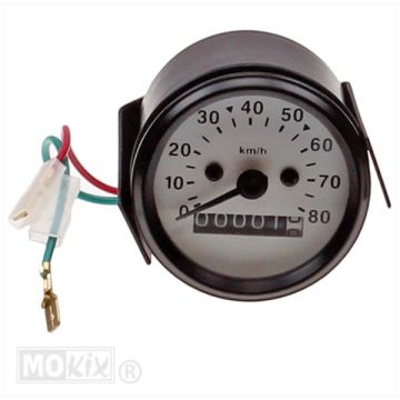 Universal-Tachouhr rund 60mm 80 km/h Modell VDO weiß Elec