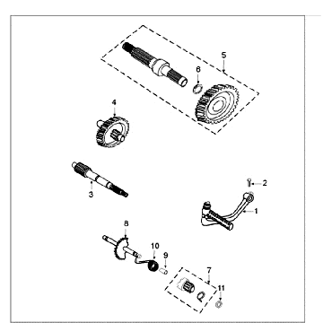 Antriebswellen - Kickstarter Peugeot Tweet altbraun