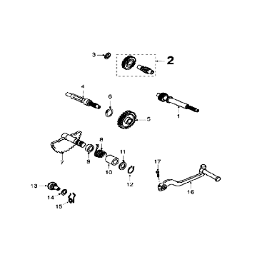 Antriebswellen - Kickstarter Peugeot V-clic Orange