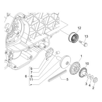 Antriebsrolle Gilera Runner 200cc VXR 4-Takt 2006-Aandrijfpoelie Gilera Runner 200cc VXR