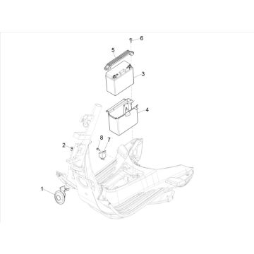 Batterie - Hupe Vespa Sprint 4-Takt 3-Ventil (Euro5-Einspritzung IGET)