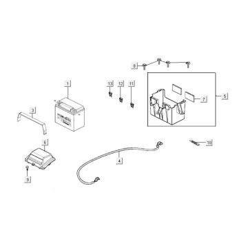 Batterie Kymco Xciting 400i Matt Schwarz