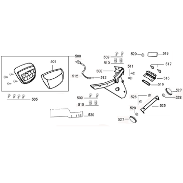 Rücklichtblende Neco Azzuro schwarz