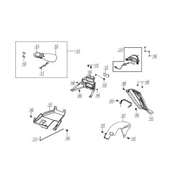 Rücklicht Kotflügel Kymco Agility FR 12" 4-Takt euro4 schwarz